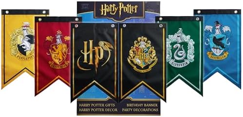 Harry Potter Party Decorations 6 Banners Hogwarts Flags