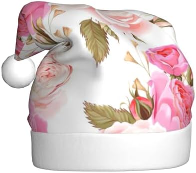 QINZHENG Personalized Rose Flower Santa Hat for Women Christmas Gift
