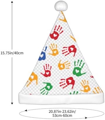 QINZHENG Colorful Hand Shapes Santa Hat