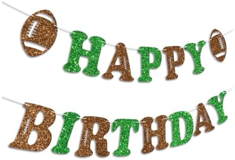 Football Happy Birthday Banner Prestrung Decor