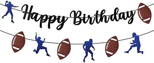 Football Birthday Banner Decorations for Boys Men