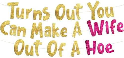 Funny Bachelorette Gold Glitter Party Banner
