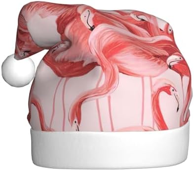Flamingo Print Personalized Santa Hat for Women Adult