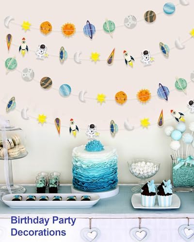 Galaxy Solar System Hanging Banner with Rockets and Stars