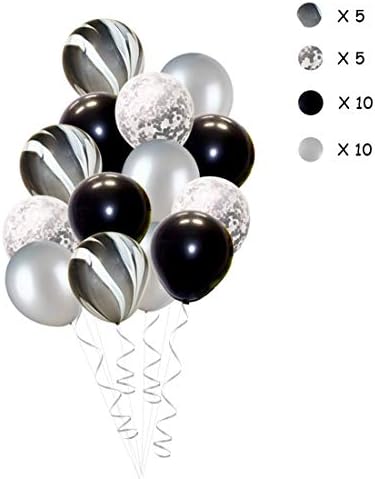 Black and Silver Birthday Party Decorations Set for Adults
