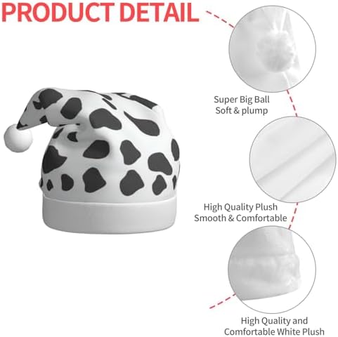 QinZheng Personalized Santa Hat with Cow Print