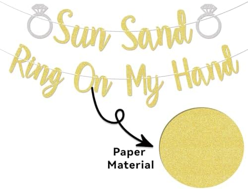 Sun Sand Ring On My Hand Gold Glitter Banner