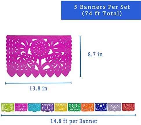Mexican Party Banners 5 Pack Tissue Paper