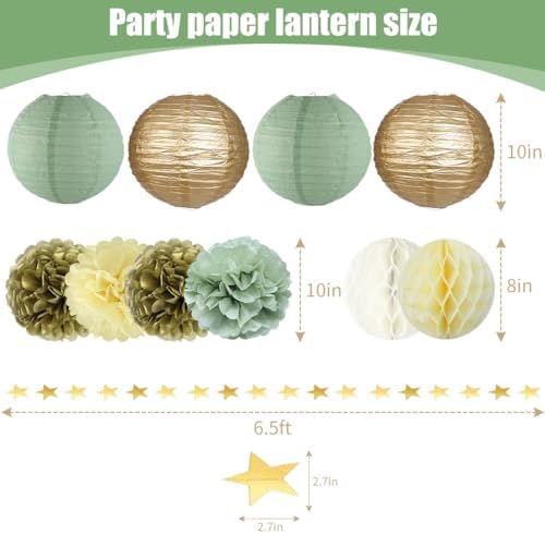 YUNXUAN Sage Green Party Decor Kit