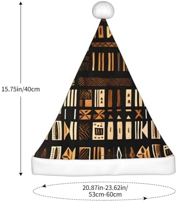 QINZHENG Velvet Plush Santa Hat With African Tribal Print