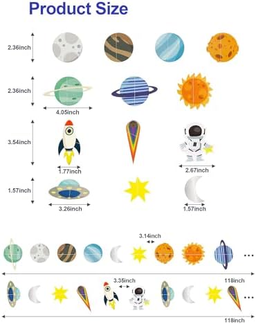 Galaxy Solar System Hanging Banner with Rockets and Stars