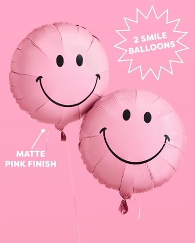 XO Fetti Pink Smile Balloons - 2pc Birthday Decorations