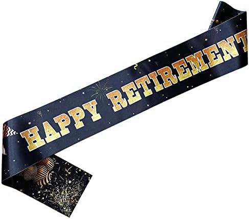 Black Gold Retirement Sash for Adults Unisex