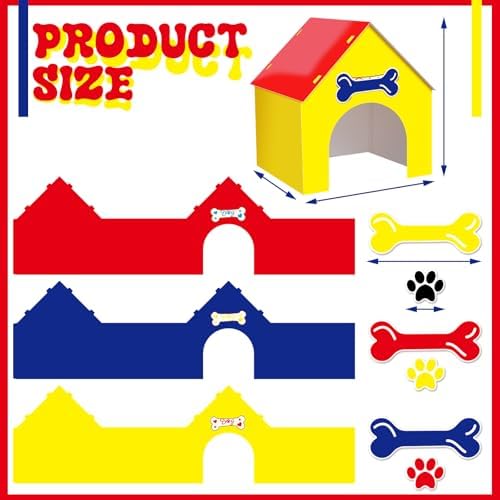 3 Set Dog Paw Birthday Party Decorations Red Yellow Blue