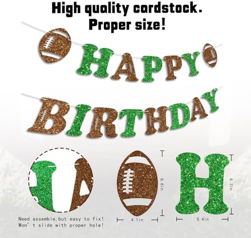 Football Happy Birthday Banner Prestrung Decor