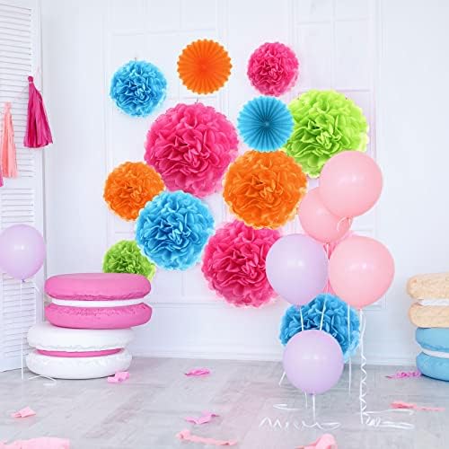Janinka 60 Pcs Tissue Pom Poms Party Decorations
