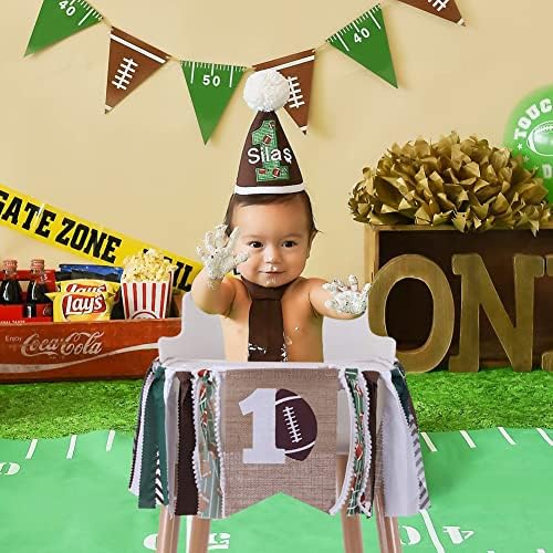 Football 1st Birthday High Chair Banner for Boy