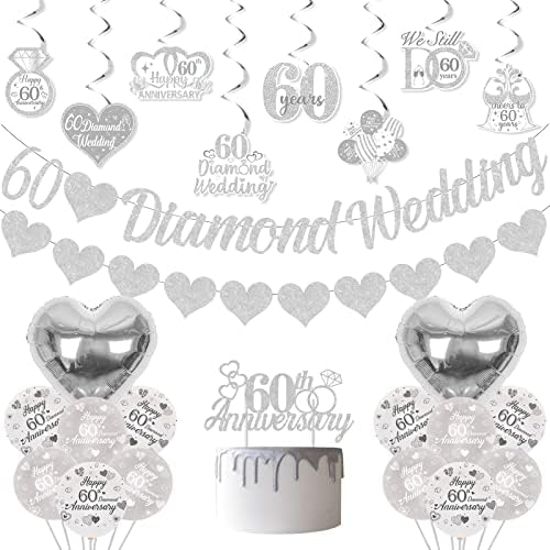 60th Diamond Anniversary Balloon Decor Set