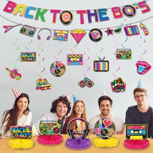 Blosssound 27 Pcs 80s 90s Party Decorations