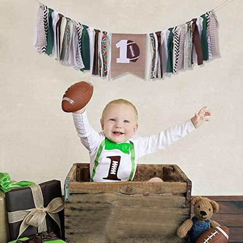 Football 1st Birthday High Chair Banner for Boy