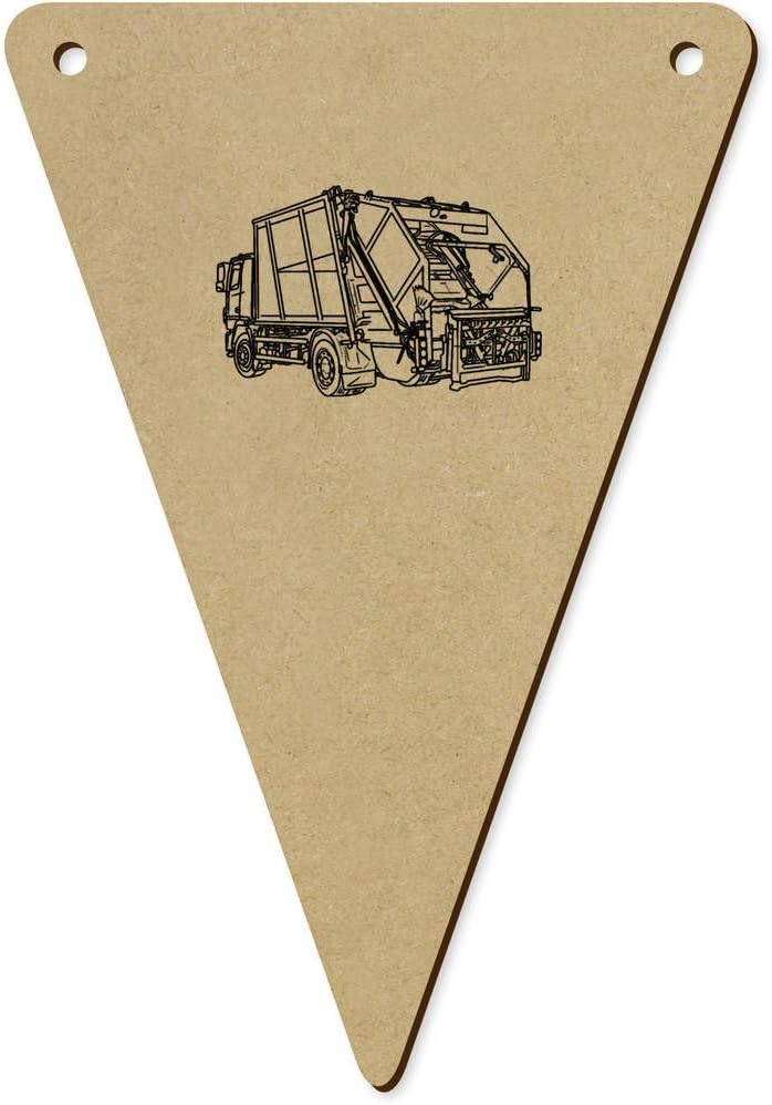 5 x 140mm Bin Truck Wooden Bunting Flags