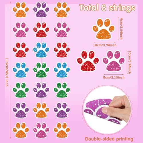 Duraaamo 8 Pack Dog Party Banners Decorations