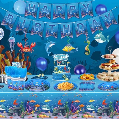246 Pack Under the Sea Party Supplies Set for 20 Guests