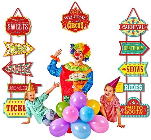 KATUMO Carnival Decorations 11 Pcs Circus Party Signs