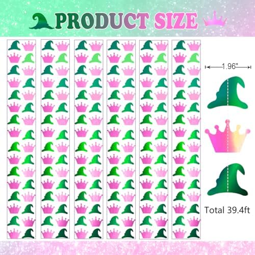 394 Ft Shiny Green Pink Witch Themed Party Garland