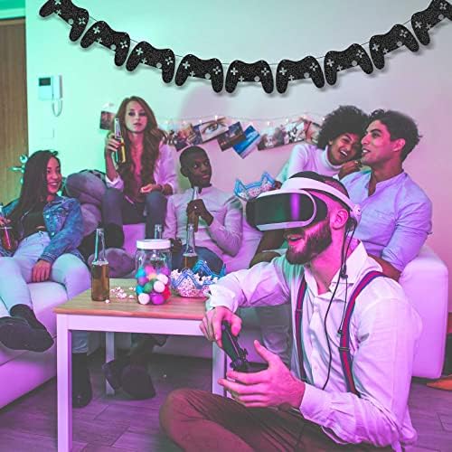 Marspark 2 Pcs Video Game Controller Garland for Birthday Party