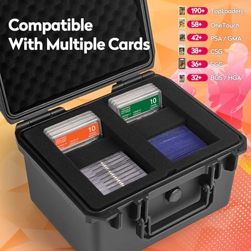 CampFENSE Graded Card Storage Box with Magnetic Holder and Waterproof Case