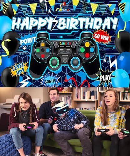 Gaming Birthday Backdrop Banner 708 x 472 Inches