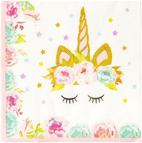 Calculs Unicorn Napkins 65 Inch Square 20 Pack