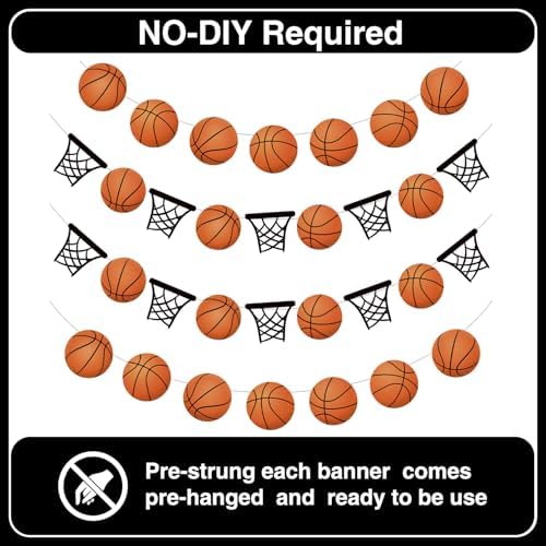 Basketball Party Banners 4 Pcs Slam Dunk Decorations