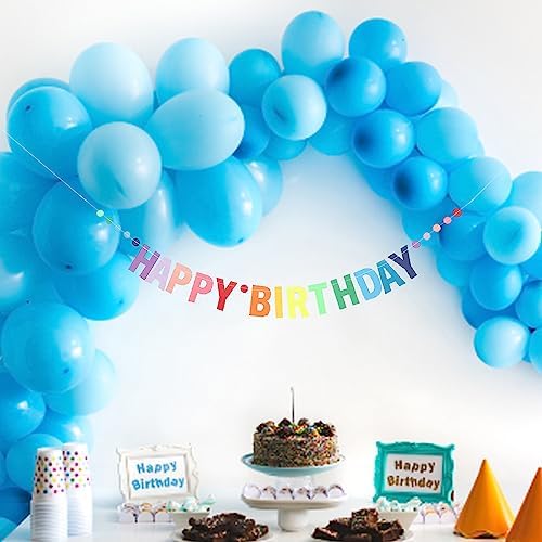 MEETINGU Happy Birthday Banner with Rainbow Design