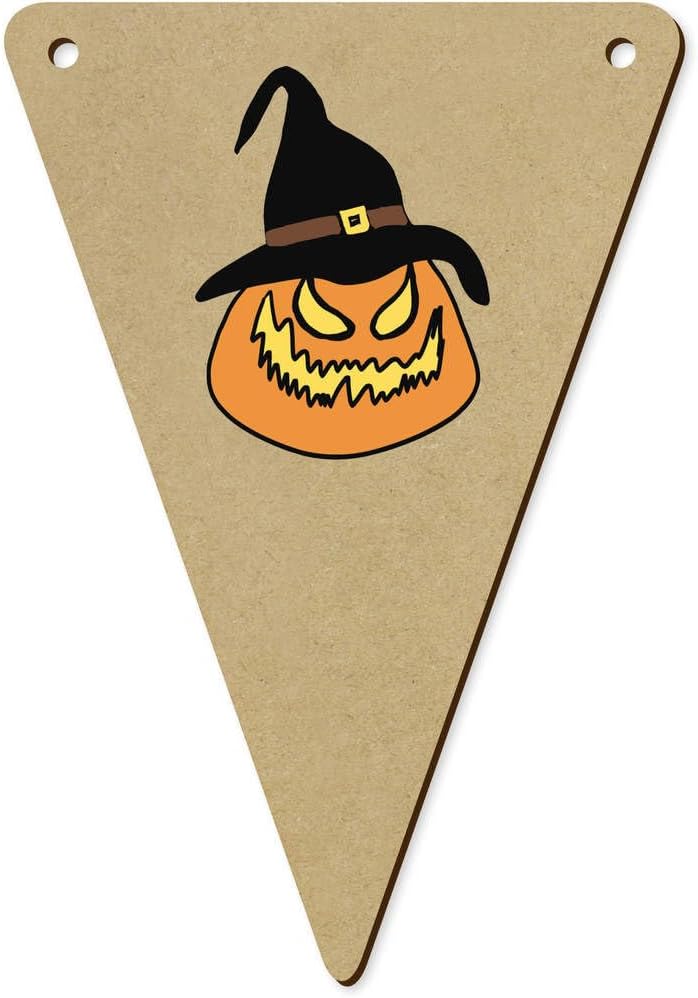 5 x 140mm Evil Pumpkin Wooden Bunting Flags BN00086230