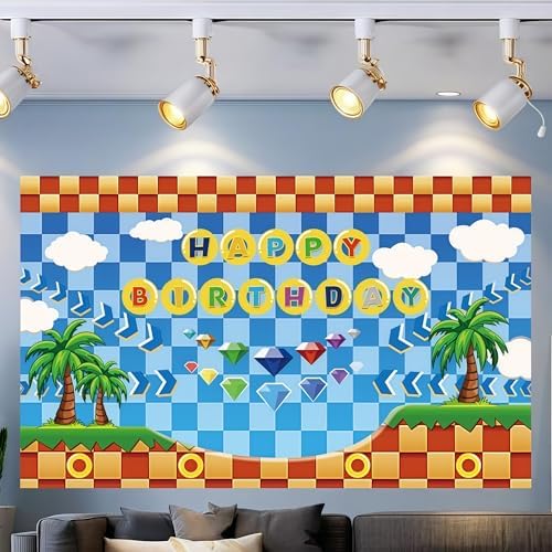 Happy Birthday Banner Decorations 708x433 Inch Hedgehog Themed Party Backdrop