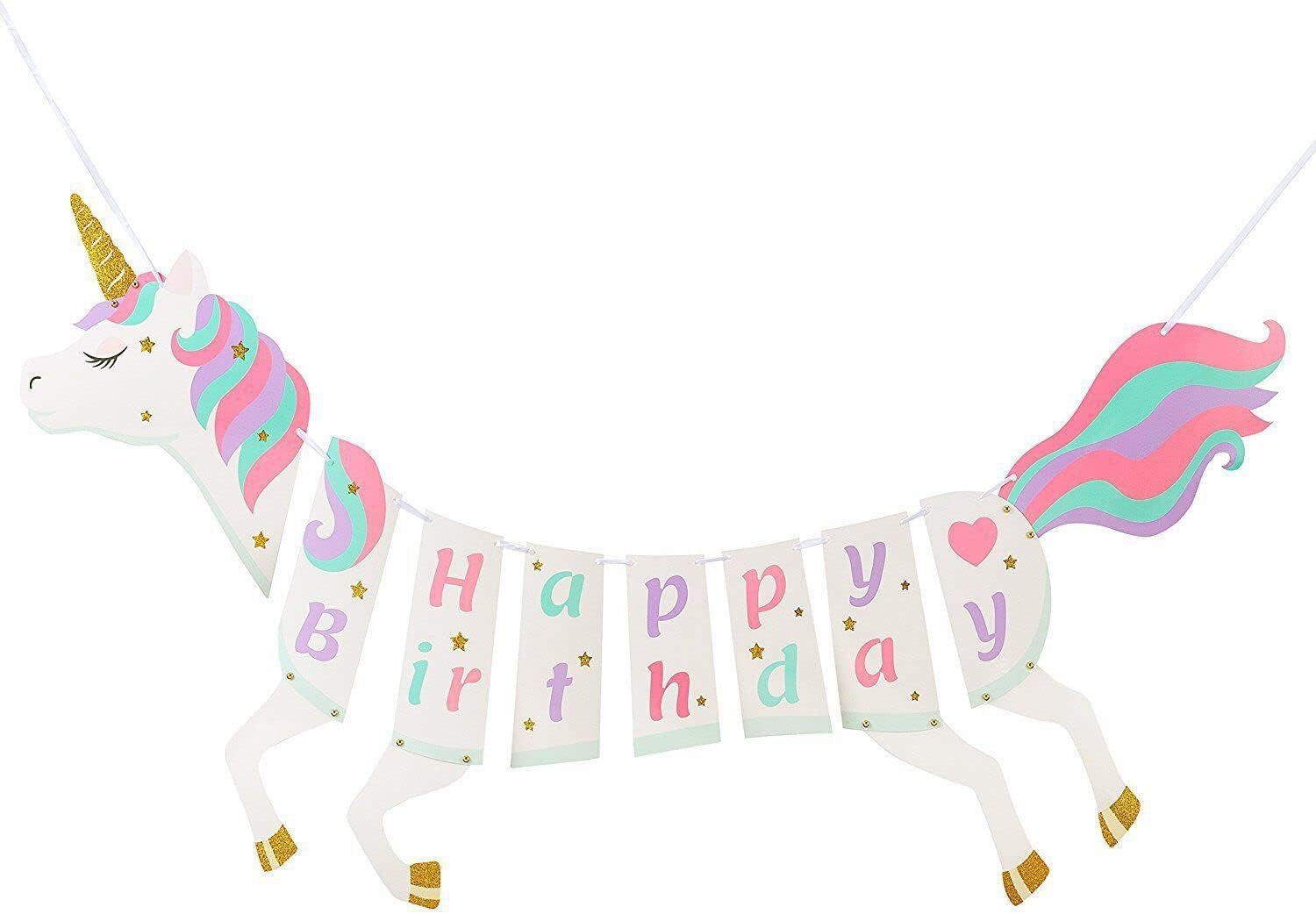 Unicorn Birthday Banner for Kids Party Decorations