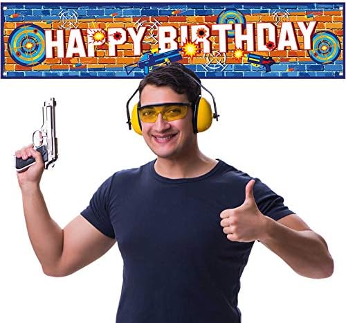Dart Battle Birthday Banner with Hanging Rope