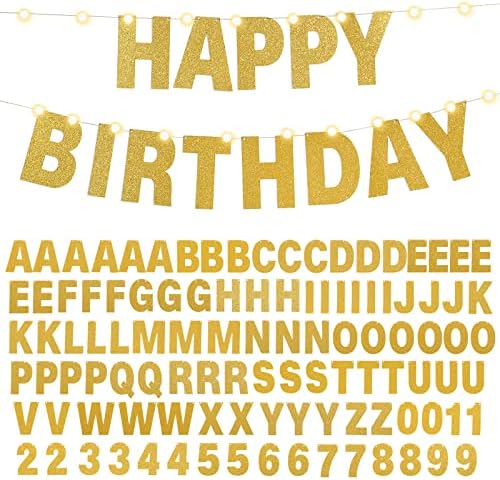 TaoBary 112 Pcs DIY Letter Banner Kit Gold