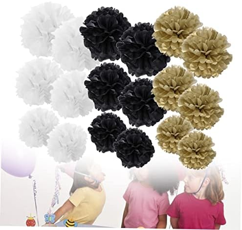TOKIDNY 18pcs White Tissue Pom Poms for Party Decorations