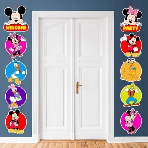 Mickey Mouse Birthday Banner Door Sign Set