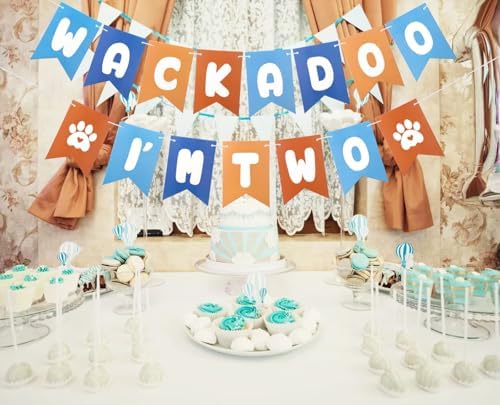 Blue Orange 2nd Birthday Decor Banner Set