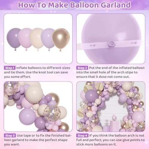 Ouddy Party Dusty Purple Balloon Kit for Party Decorations