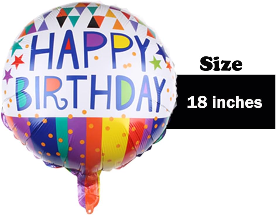 50 Piece Happy Birthday Foil Balloons Set with 12 Designs