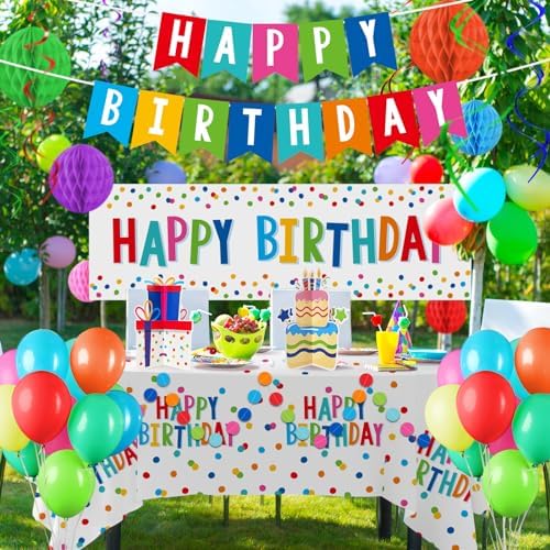Happy Birthday Decorations Kit with Banner Backdrop Garland Streamers Balloons