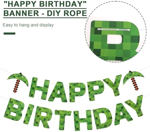 SAVITA Happy Birthday Banner Miner Theme Decor