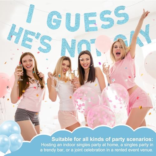 Funny Bachelor Party Banner with Glitter