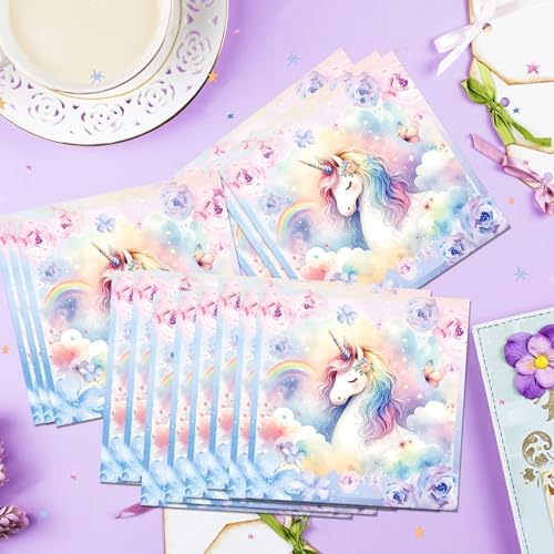 Unicorn Party Napkins 40PCS Rainbow Balloon Design