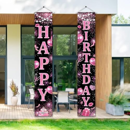 Happy Birthday Decorations Banner for Women Girls